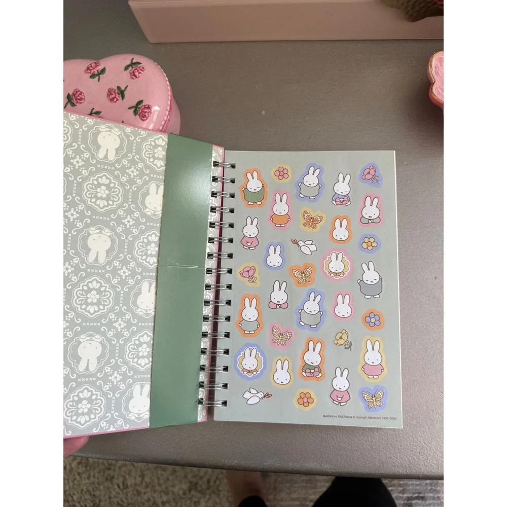 Miffy Pink Spiral Notebook with Pen & Stickers Cute Kawaii Stationery Seat